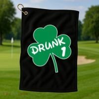 Personalize St Patricks Day Matching Custom Drunk Golf Towel thumb 1