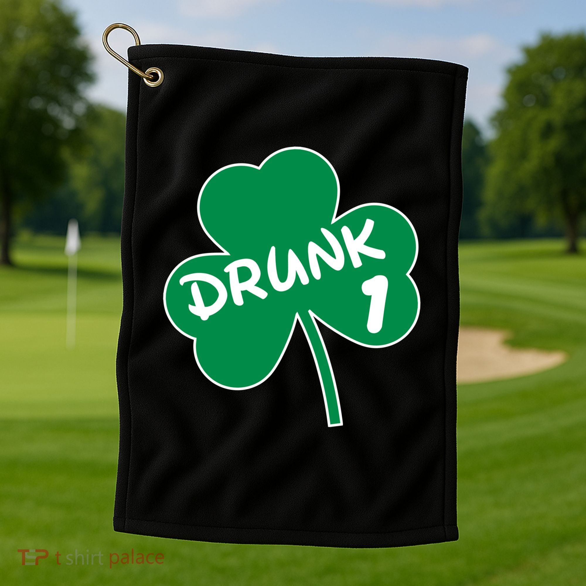 Personalize St Patricks Day Matching Custom Drunk Golf Towel
