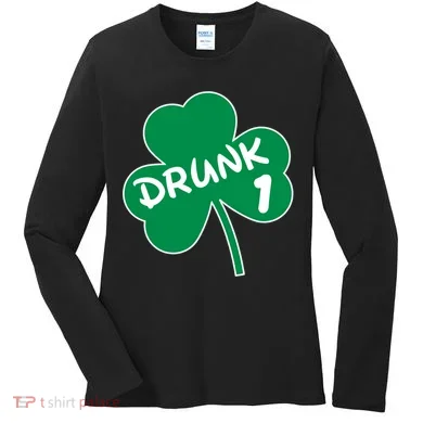 Personalize St Patricks Day Matching Custom Drunk Women's Long Sleeve Shirt