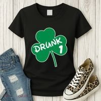 Personalize St Patricks Day Matching Custom Drunk Women's T-Shirt thumb 3