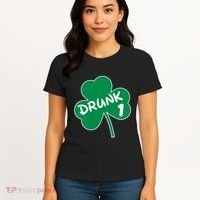 Personalize St Patricks Day Matching Custom Drunk Women's T-Shirt thumb 4