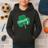Personalize St Patricks Day Matching Custom Drunk Kids Hoodie thumb 2