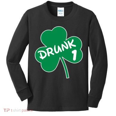 Personalize St Patricks Day Matching Custom Drunk Kids Long Sleeve Shirt