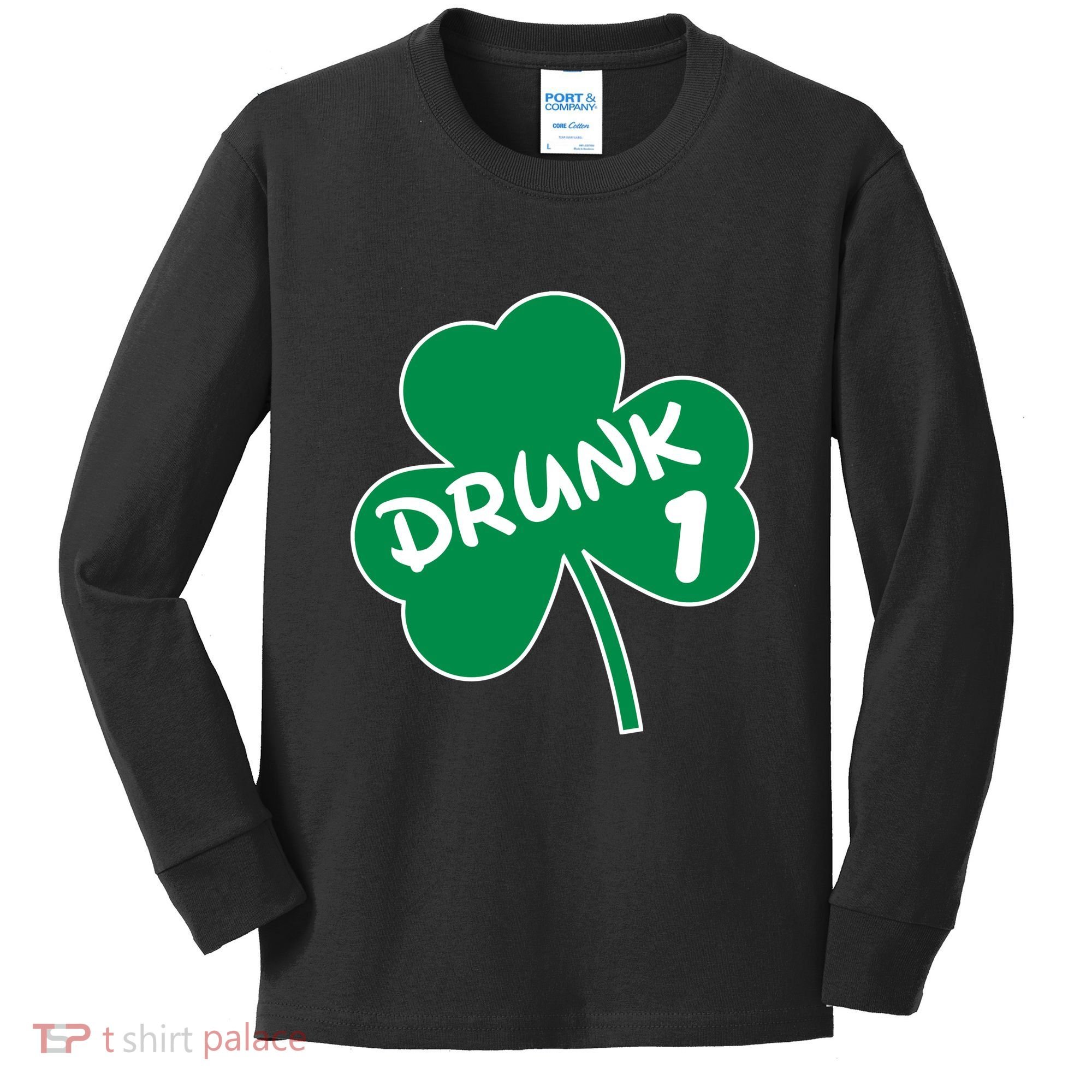 Personalize St Patricks Day Matching Custom Drunk Kids Long Sleeve Shirt