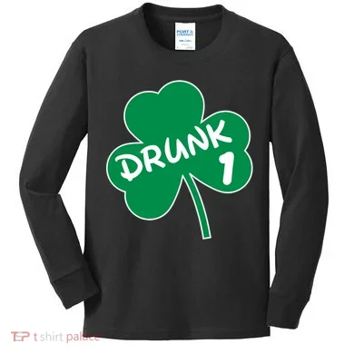 Personalize St Patricks Day Matching Custom Drunk Kids Long Sleeve Shirt