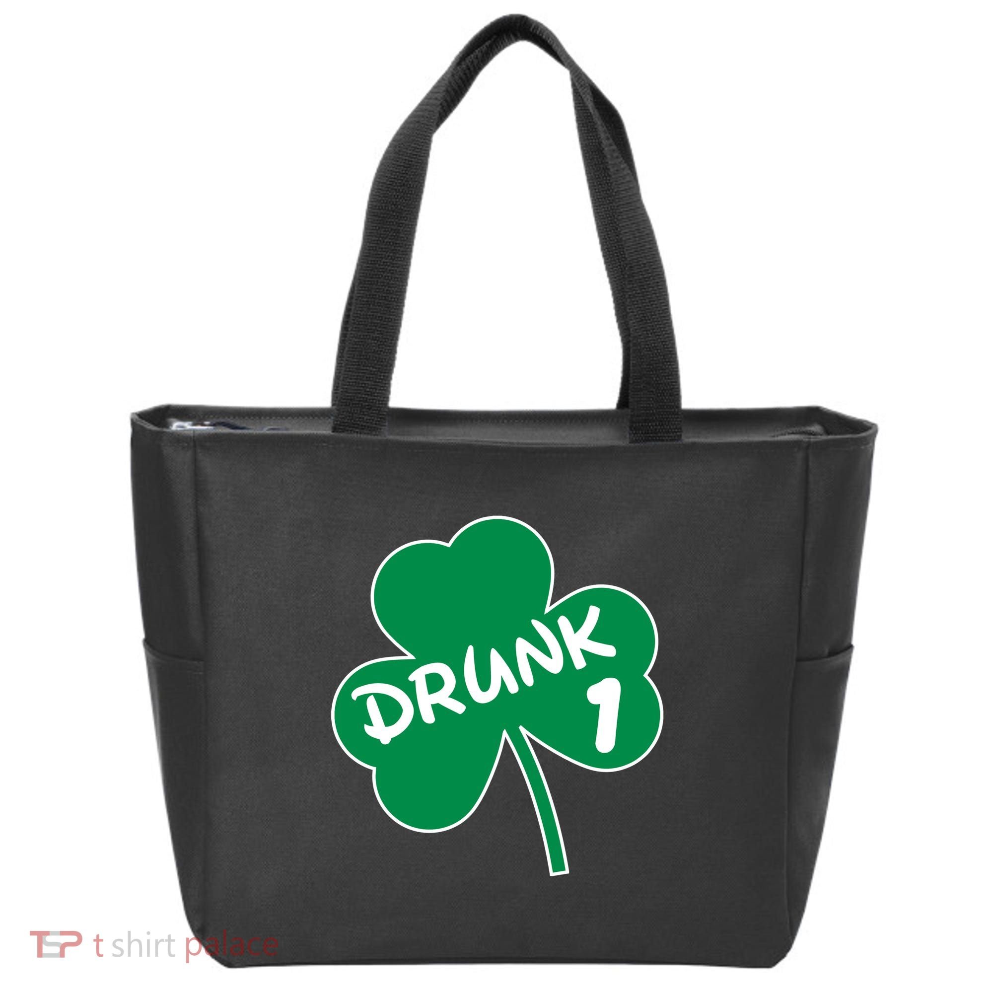 Personalize St Patricks Day Matching Custom Drunk Tote Bag