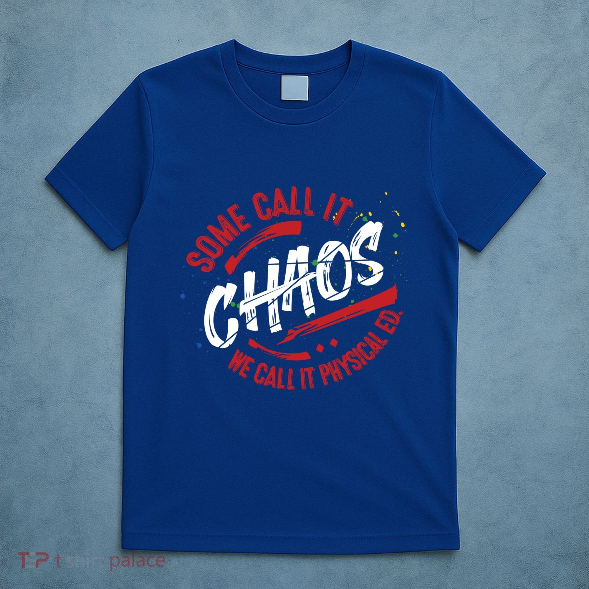P E School Gift Physical Education Teacher Gift Chaos Gift T-Shirt