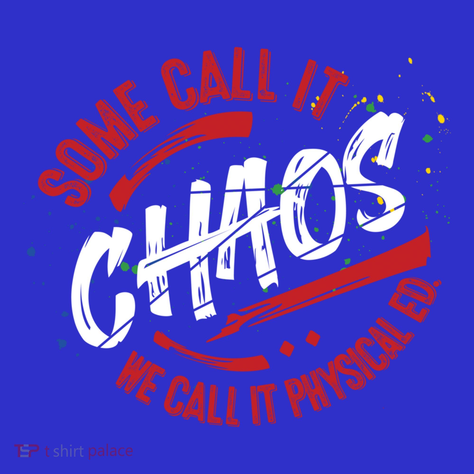 P E School Gift Physical Education Teacher Gift Chaos Gift T-Shirt