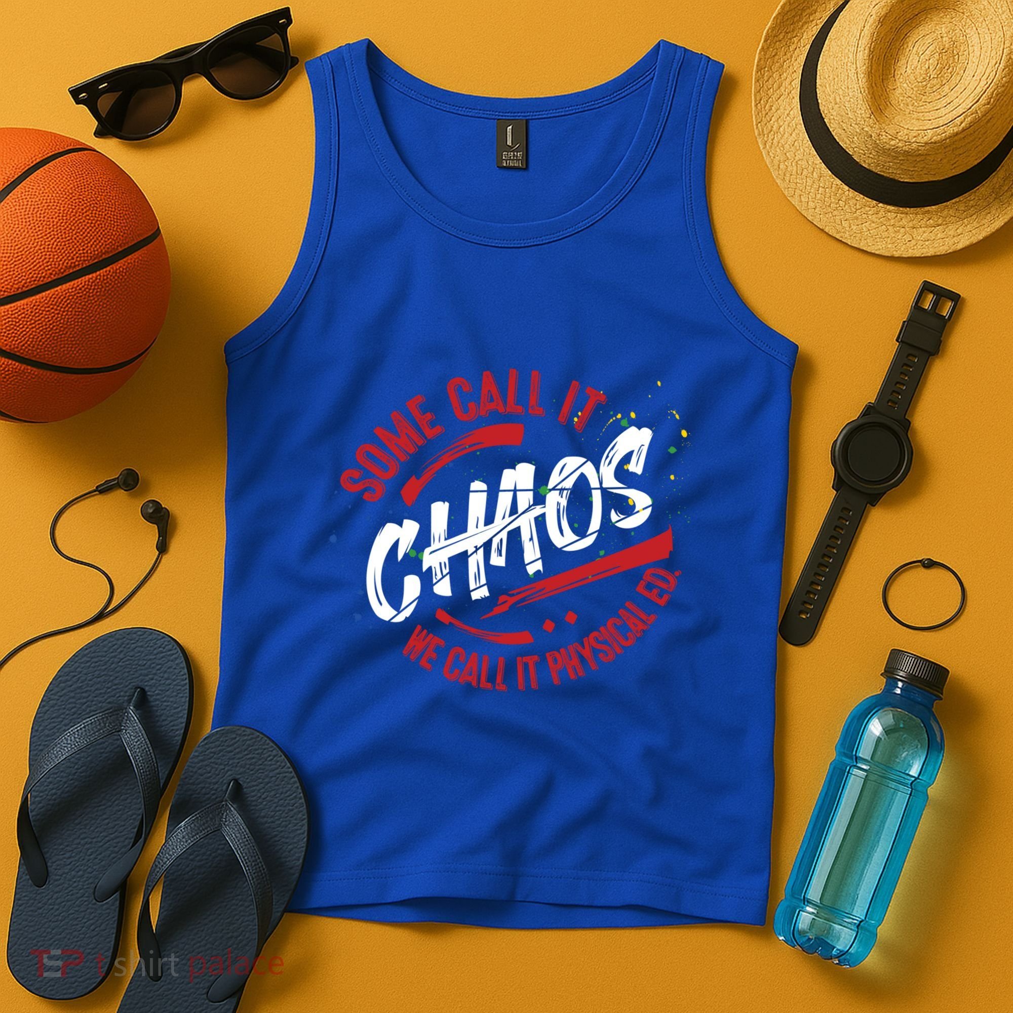 P E School Gift Physical Education Teacher Gift Chaos Gift Tank Top