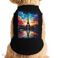 Paris Eiffel Tower I Love Paris Souvenir France Doggie Tank thumb 0