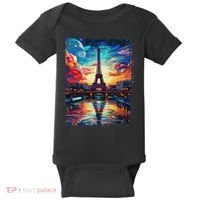 Paris Eiffel Tower I Love Paris Souvenir France Baby Bodysuit thumb 0