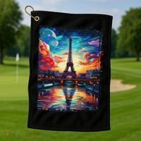 Paris Eiffel Tower I Love Paris Souvenir France Golf Towel thumb 1