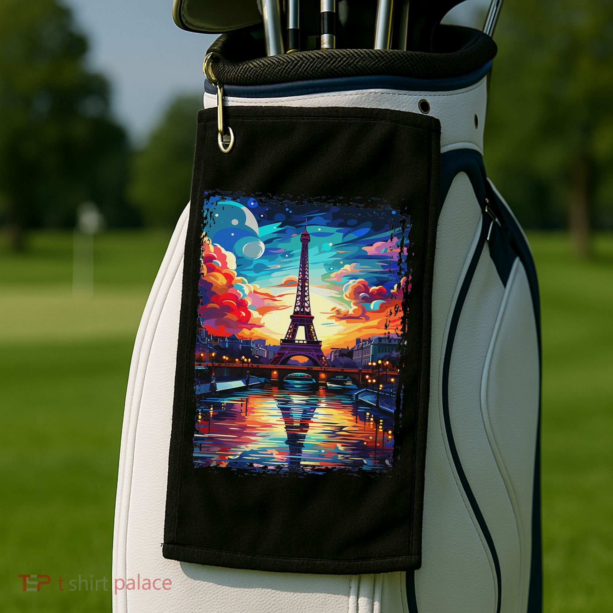 Paris Eiffel Tower I Love Paris Souvenir France Golf Towel