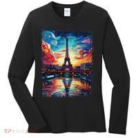 Paris Eiffel Tower I Love Paris Souvenir France Women's Long Sleeve Shirt thumb 0