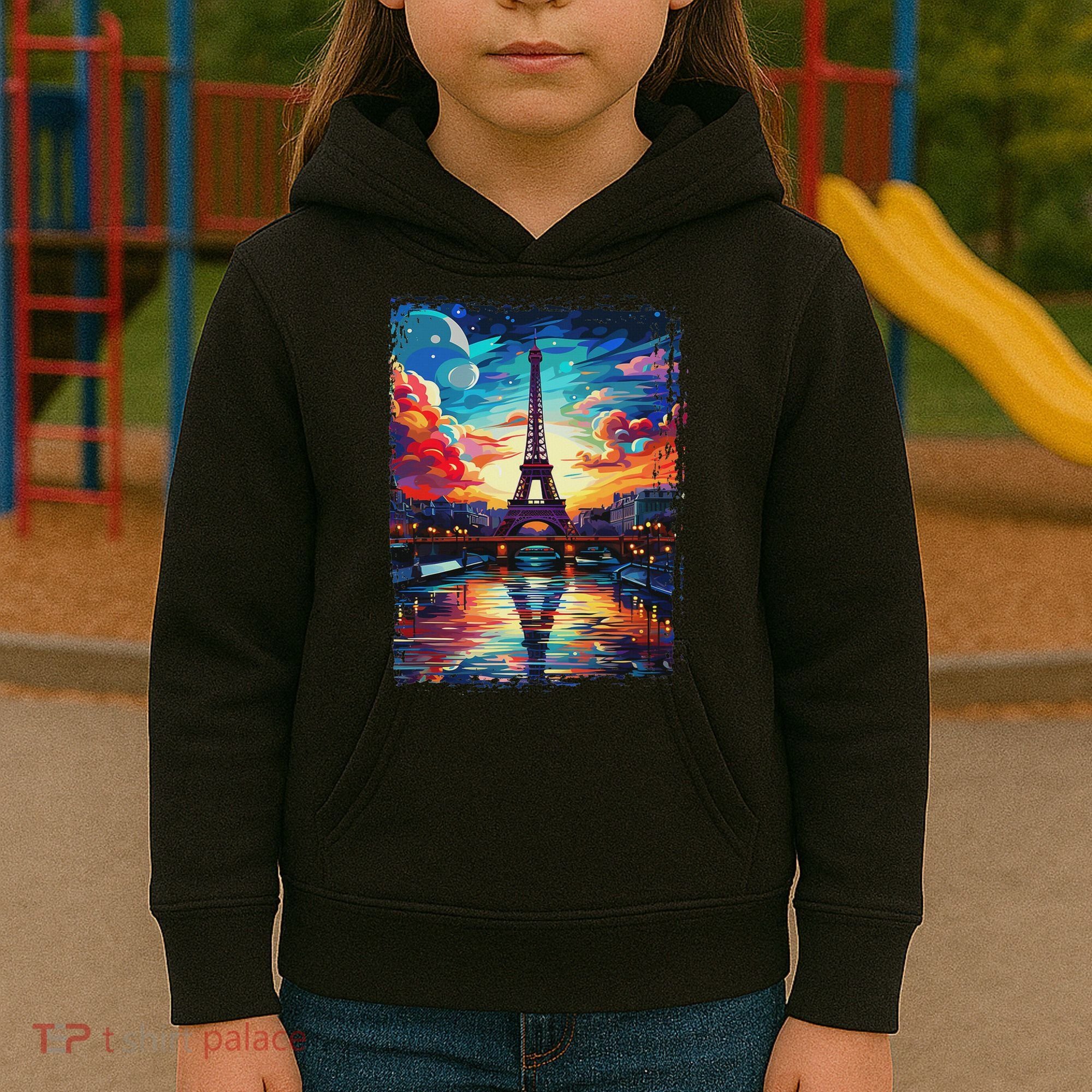 Paris Eiffel Tower I Love Paris Souvenir France Kids Hoodie