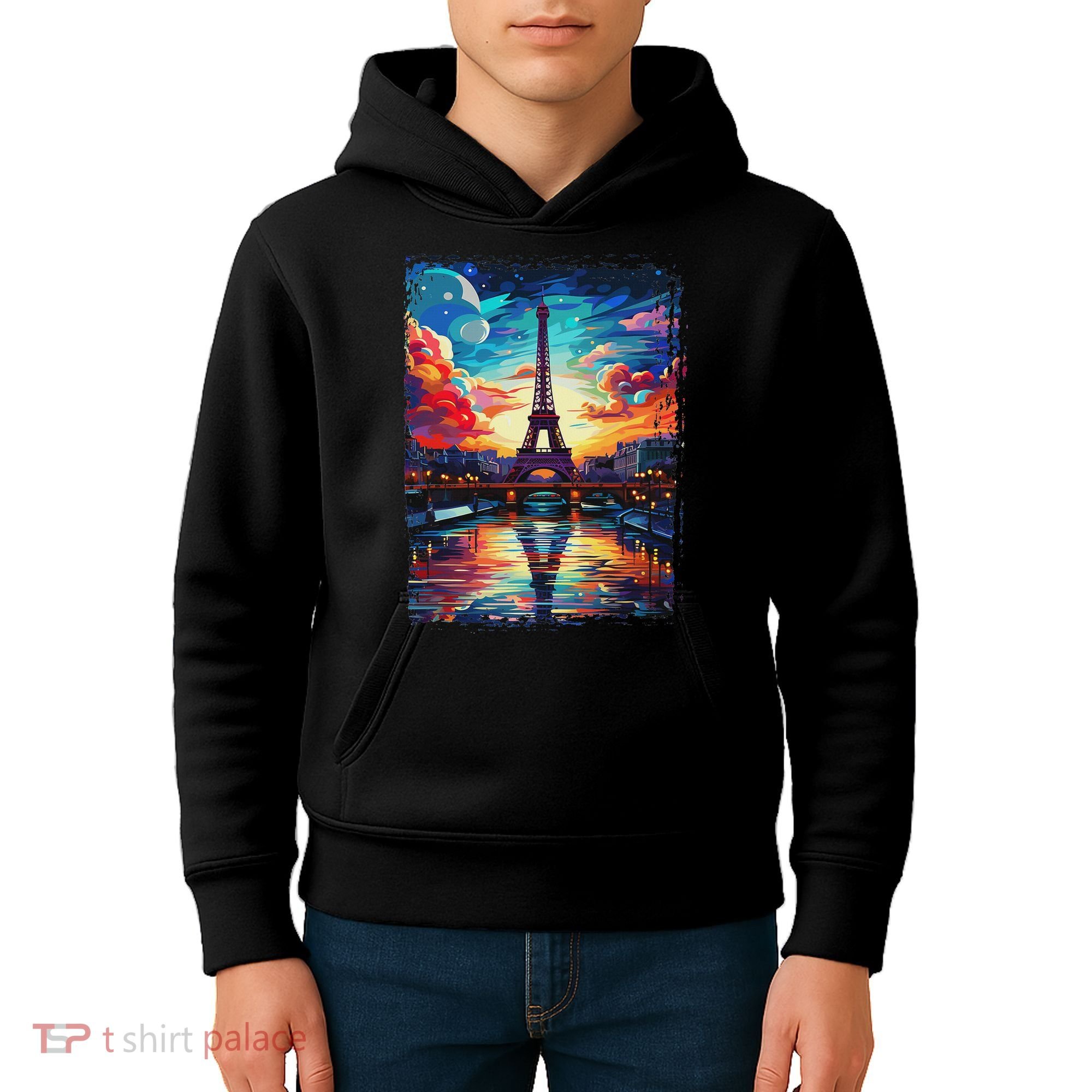 Paris Eiffel Tower I Love Paris Souvenir France Kids Hoodie