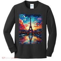 Paris Eiffel Tower I Love Paris Souvenir France Kids Long Sleeve Shirt thumb 0