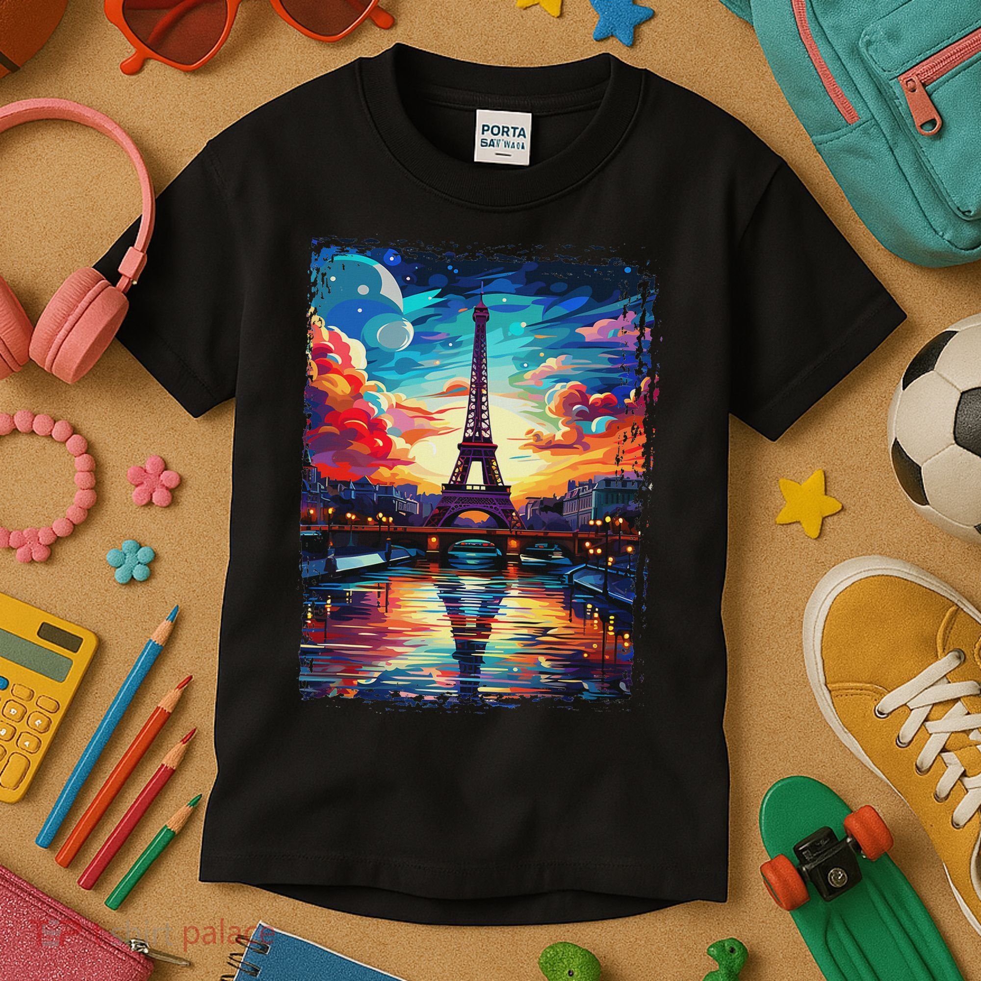 Paris Eiffel Tower I Love Paris Souvenir France Kids T-Shirt