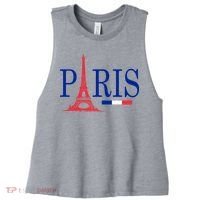 Paris Eiffel Tower Logo Women's Racerback Cropped Tank thumb 0