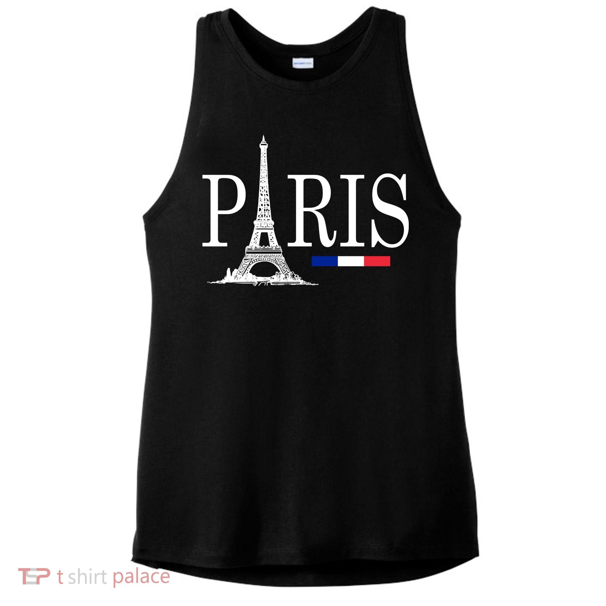 Paris Eiffel Tower Logo Ladies PosiCharge Tri-Blend Wicking Tank