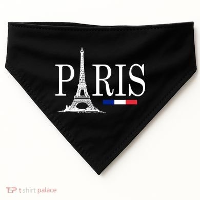 Paris Eiffel Tower Logo USA-Made Doggie Bandana