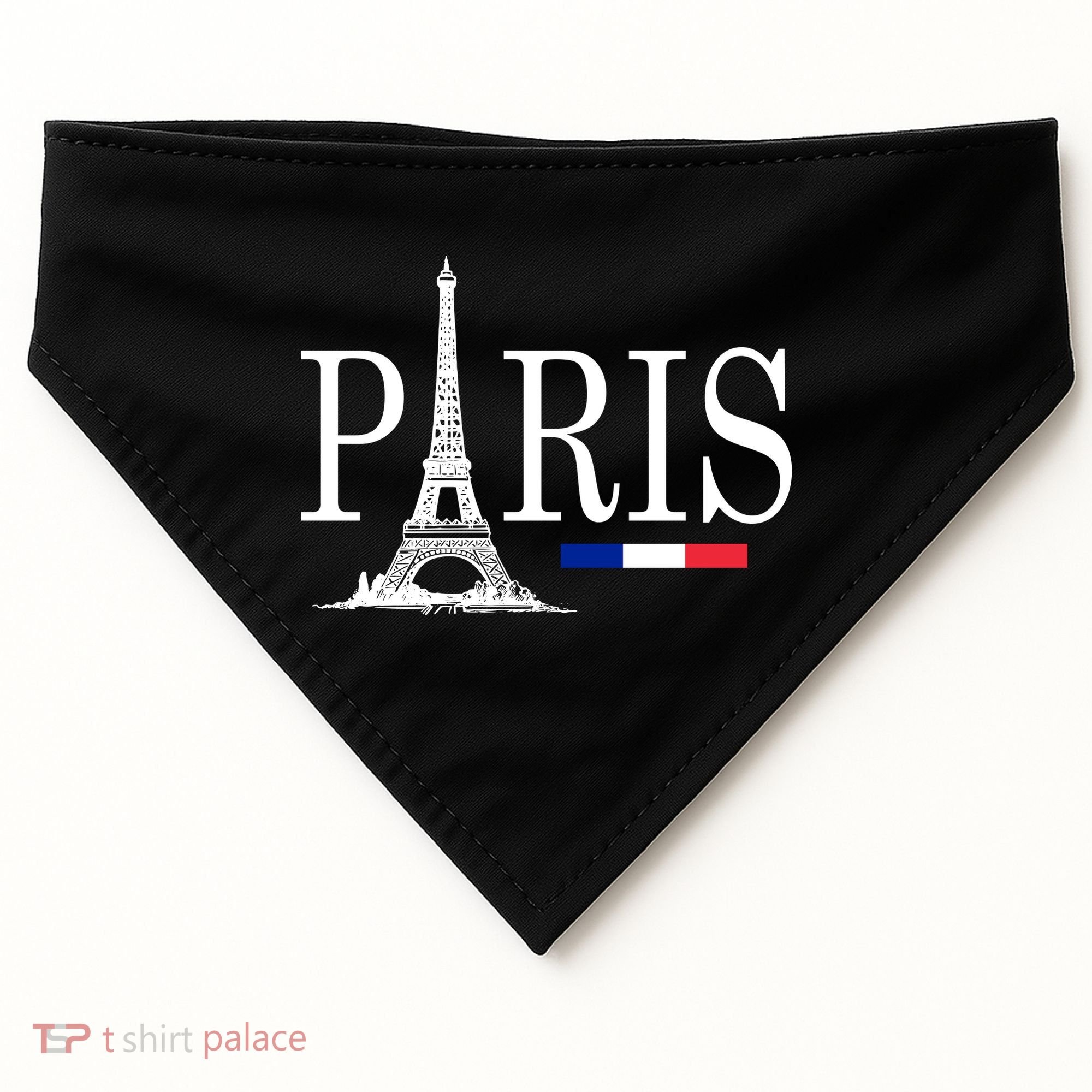 Paris Eiffel Tower Logo USA-Made Doggie Bandana
