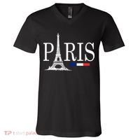 Paris Eiffel Tower Logo V-Neck T-Shirt thumb 0