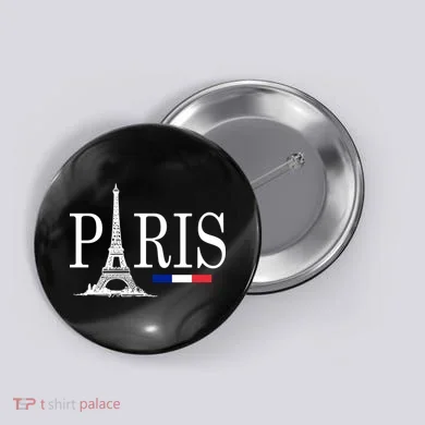 Paris Eiffel Tower Logo Button