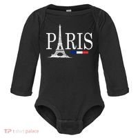 Paris Eiffel Tower Logo Baby Long Sleeve Bodysuit thumb 0