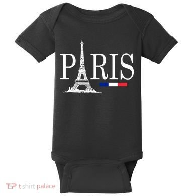 Paris Eiffel Tower Logo Baby Bodysuit