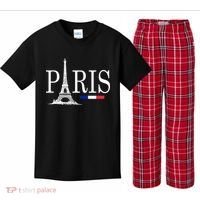 Paris Eiffel Tower Logo Kids Plaid Pajama Set thumb 0