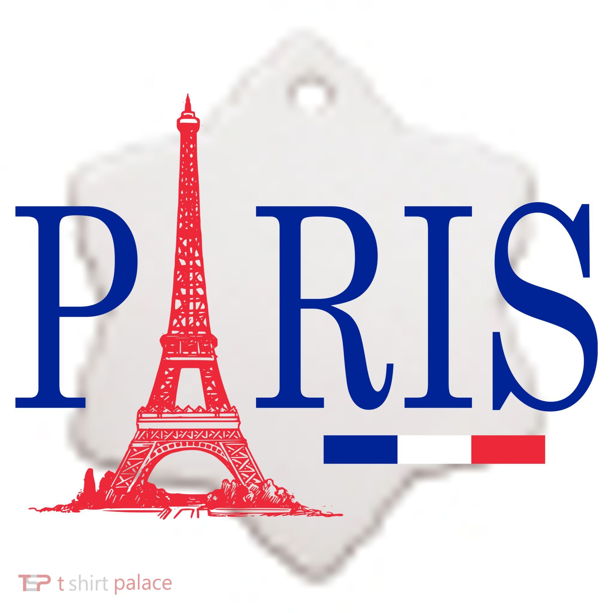 Paris Eiffel Tower Logo Ceramic Ornament