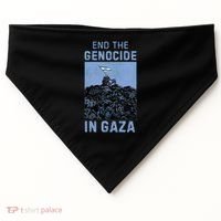 Palestine End the Genocide in Gaza USA-Made Doggie Bandana thumb 0