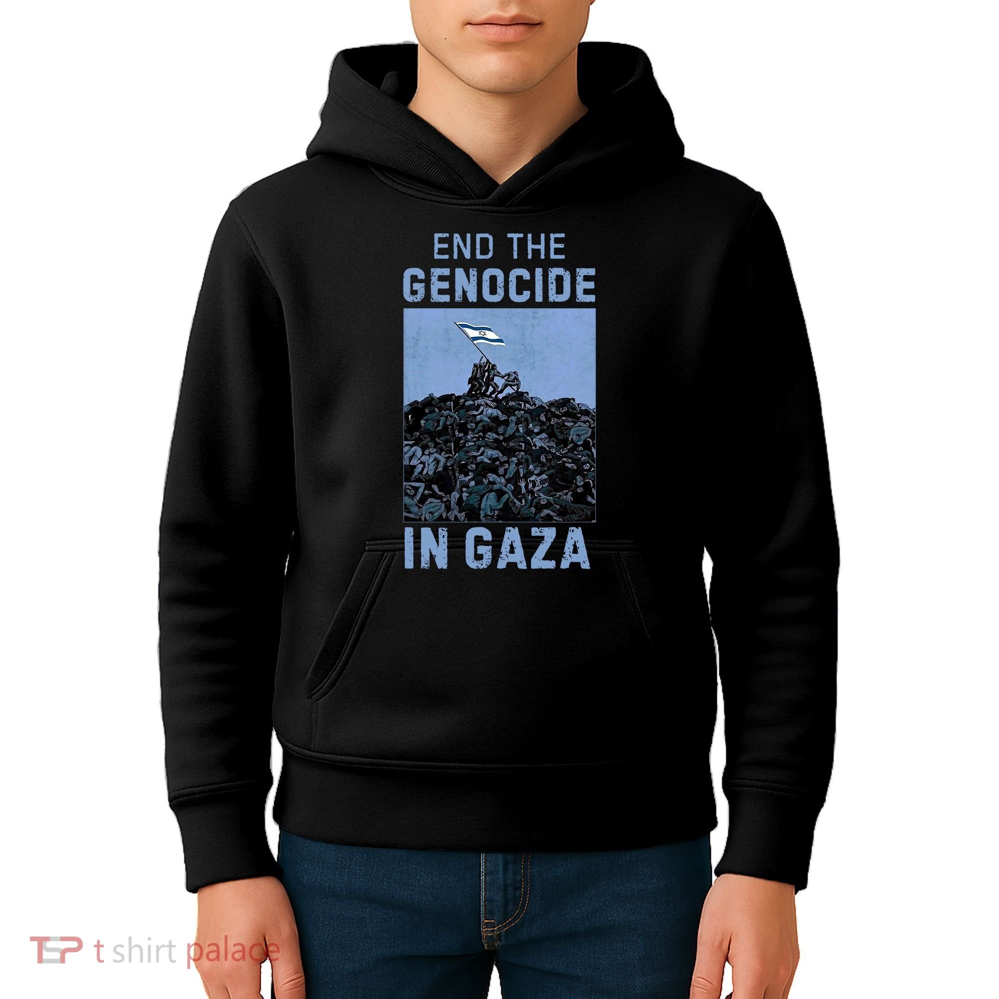 Palestine End the Genocide in Gaza Kids Hoodie