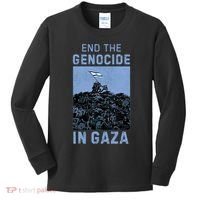 Palestine End the Genocide in Gaza Kids Long Sleeve Shirt thumb 0