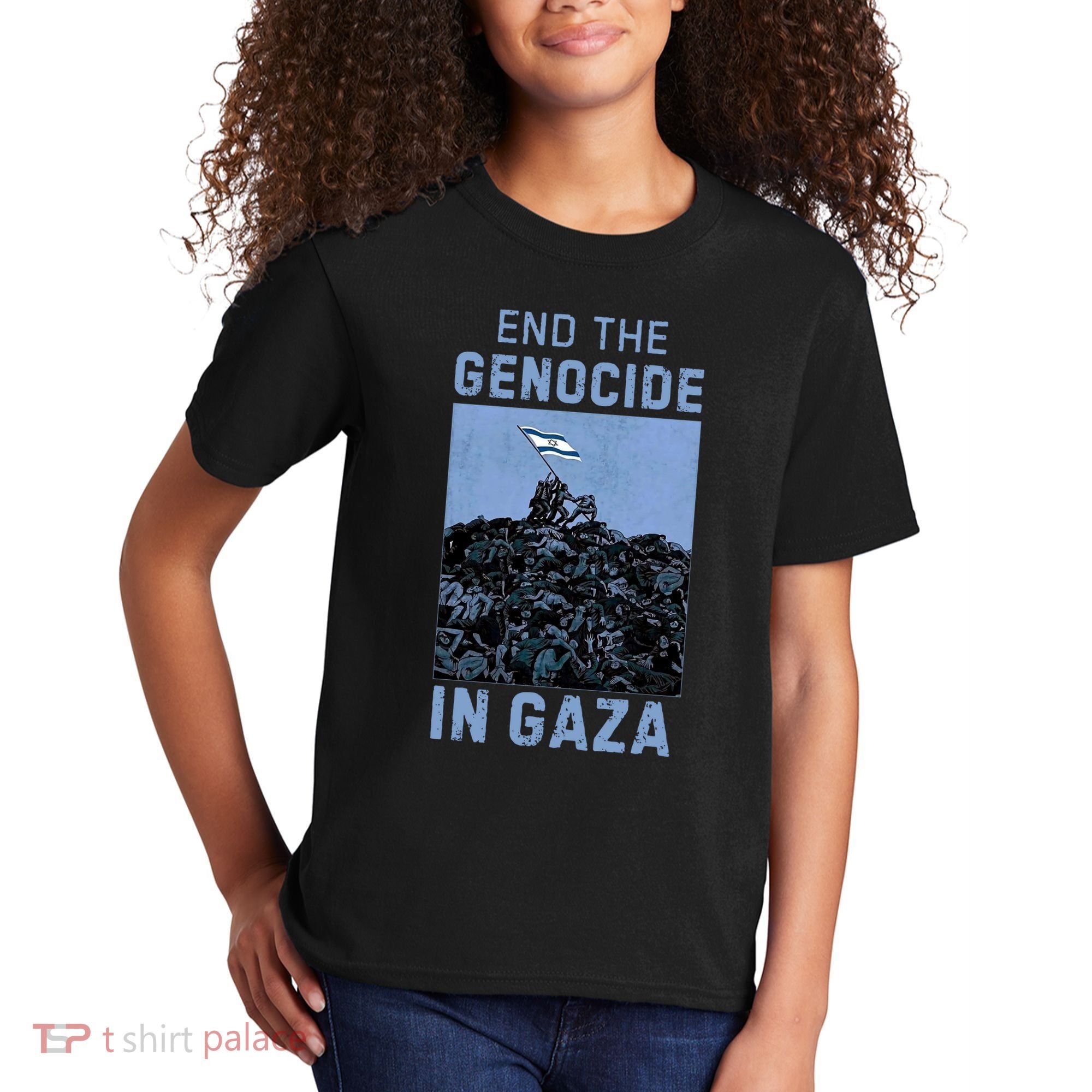 Palestine End the Genocide in Gaza Kids T-Shirt