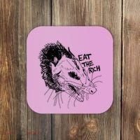 Possum Eat The Rich Feed The Poor Trash Squad Opossum Lovers Coaster thumb 0