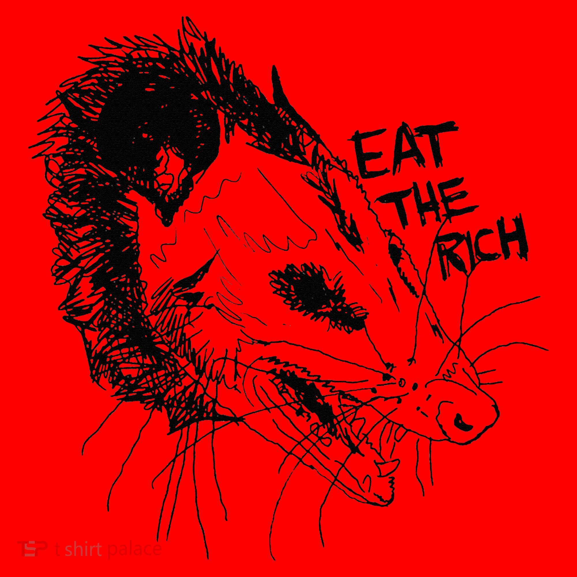 Possum Eat The Rich Feed The Poor Trash Squad Opossum Lovers Santa Hat
