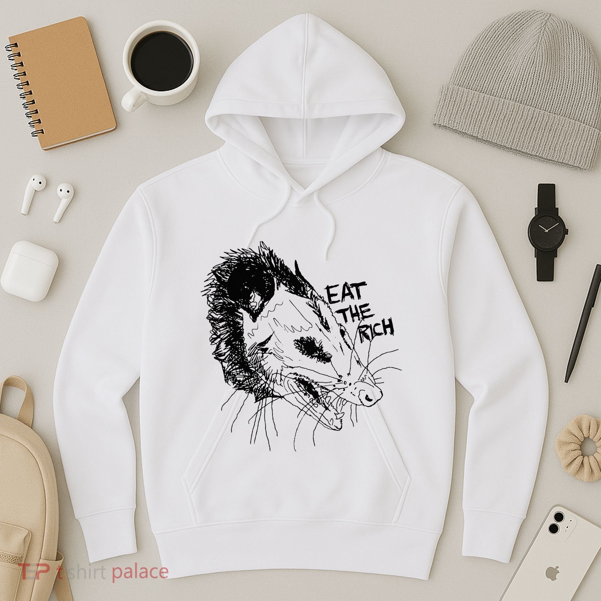 Possum Eat The Rich Feed The Poor Trash Squad Opossum Lovers Hoodie