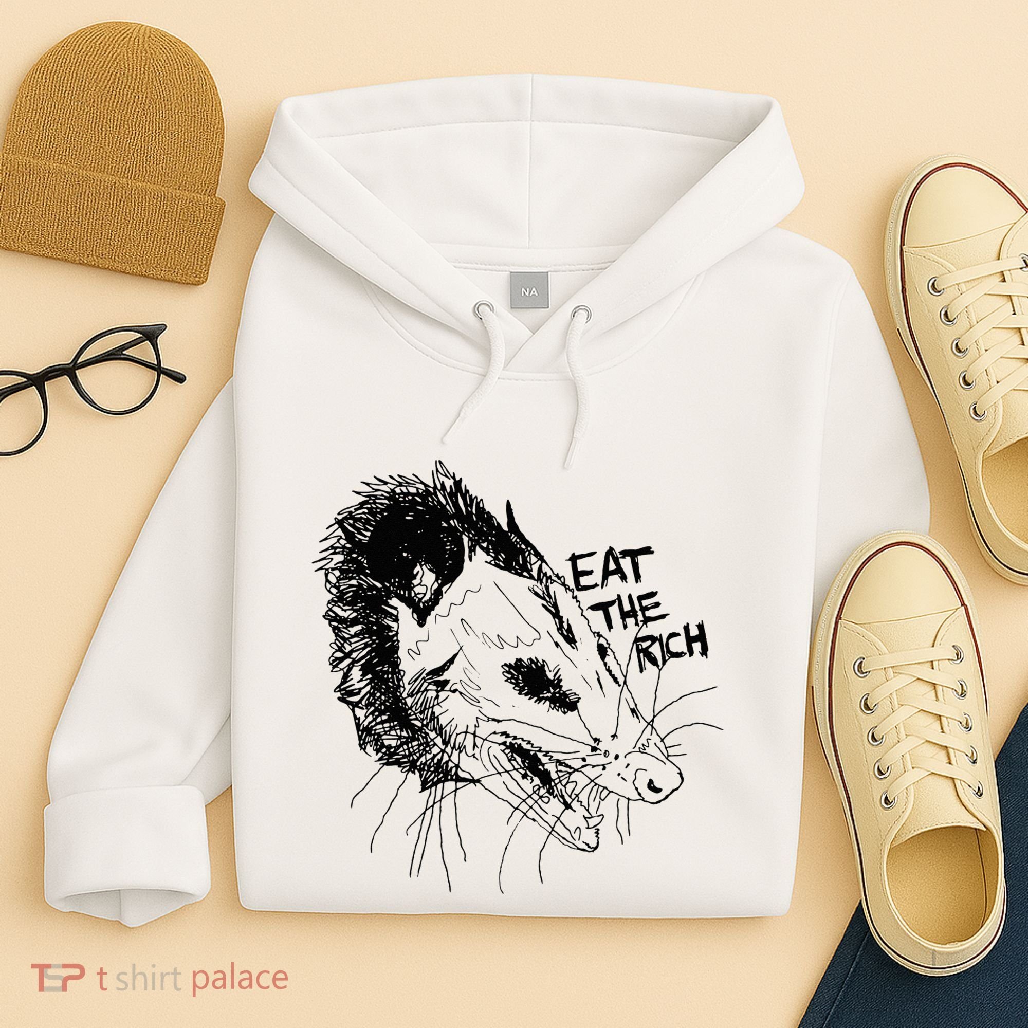 Possum Eat The Rich Feed The Poor Trash Squad Opossum Lovers Hoodie
