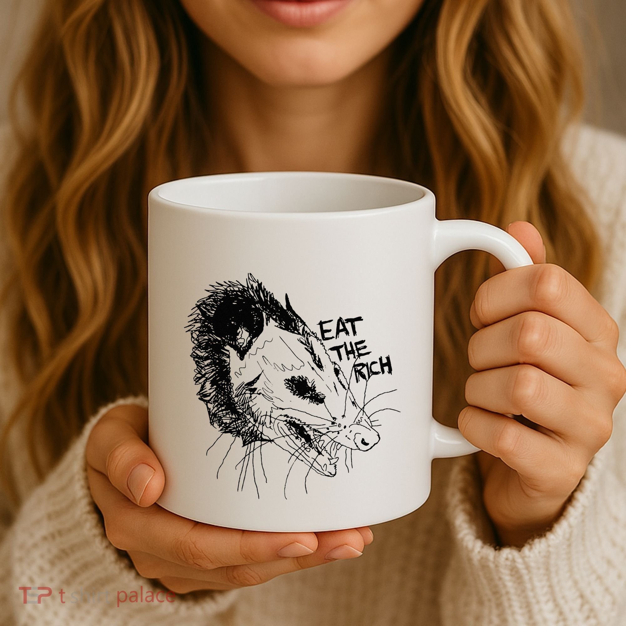 Possum Eat The Rich Feed The Poor Trash Squad Opossum Lovers Coffee Mug