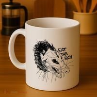 Possum Eat The Rich Feed The Poor Trash Squad Opossum Lovers Coffee Mug thumb 4