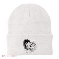Possum Eat The Rich Feed The Poor Trash Squad Opossum Lovers Beanie thumb 0