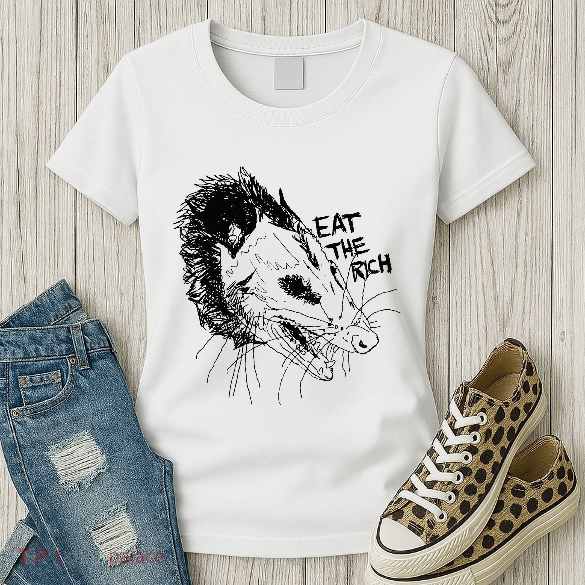 Possum Eat The Rich Feed The Poor Trash Squad Opossum Lovers Women's T-Shirt
