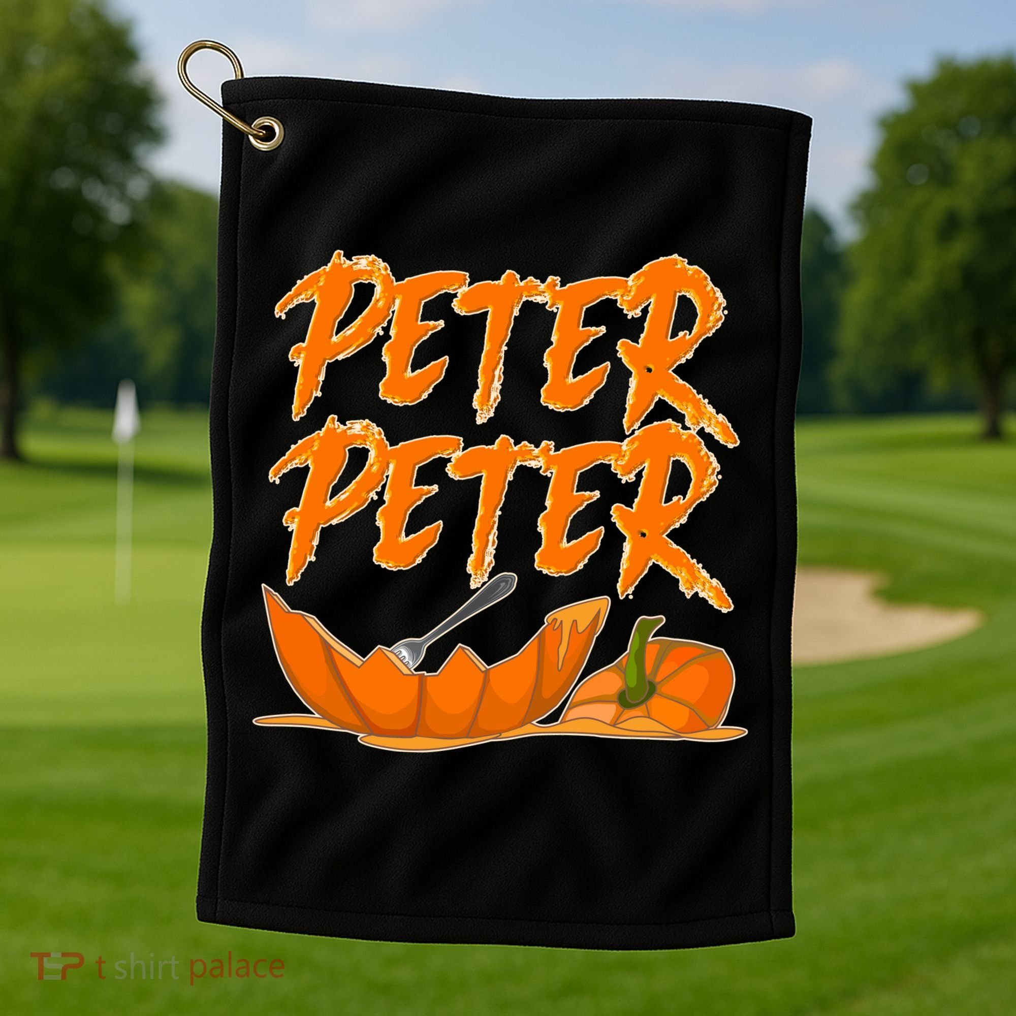 Peter Peter Pumpkin Eater- Pumpkin Face Golf Towel