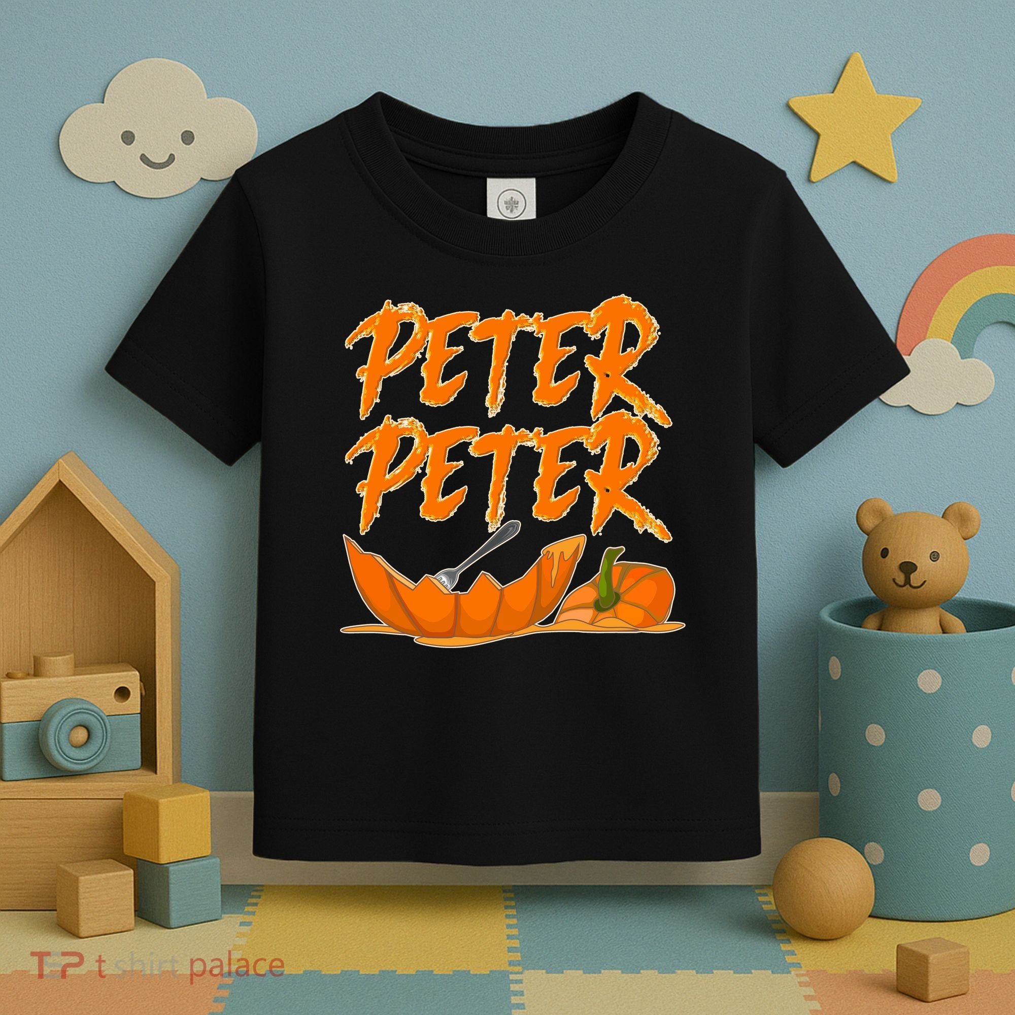 Peter Peter Pumpkin Eater- Pumpkin Face Toddler T-Shirt