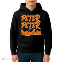 Peter Peter Pumpkin Eater- Pumpkin Face Kids Hoodie thumb 4