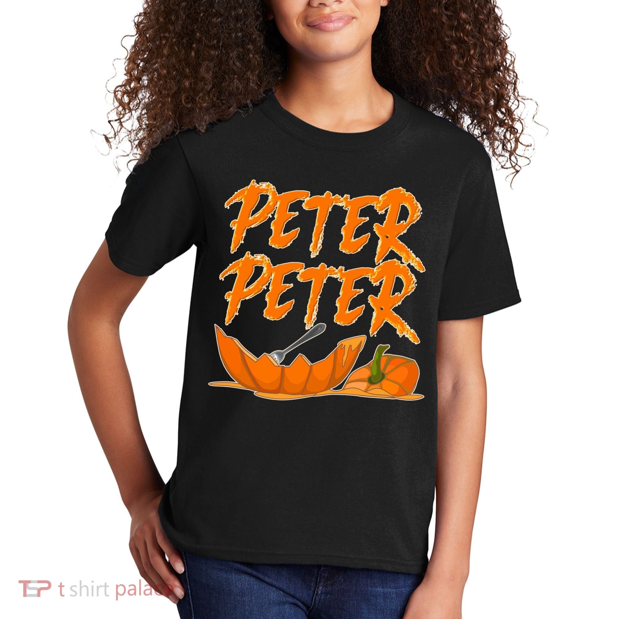 Peter Peter Pumpkin Eater- Pumpkin Face Kids T-Shirt