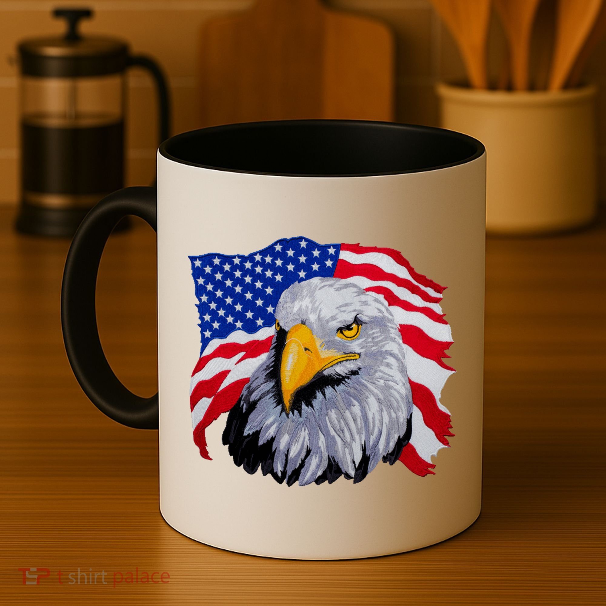 Patriotic Eagle USA American Flag Coffee Mug