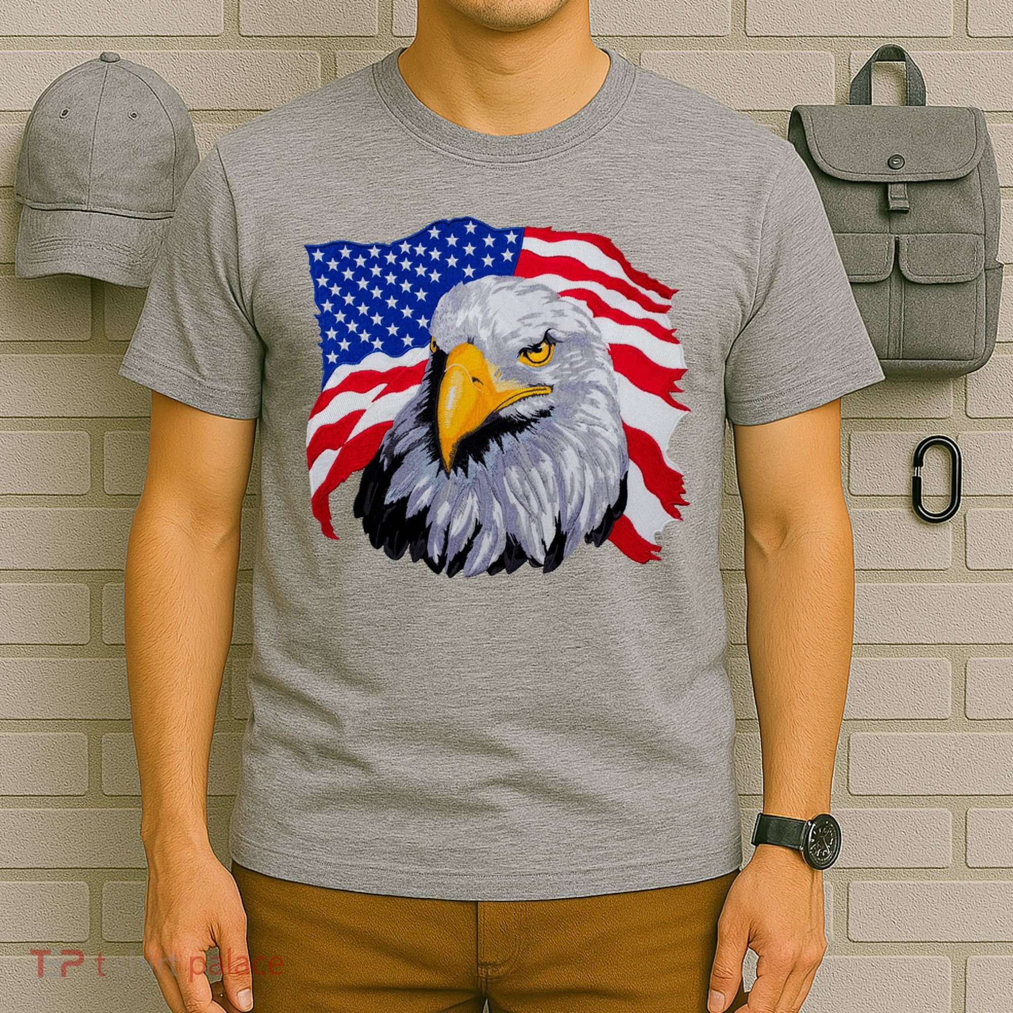 Patriotic Eagle USA American Flag T-Shirt